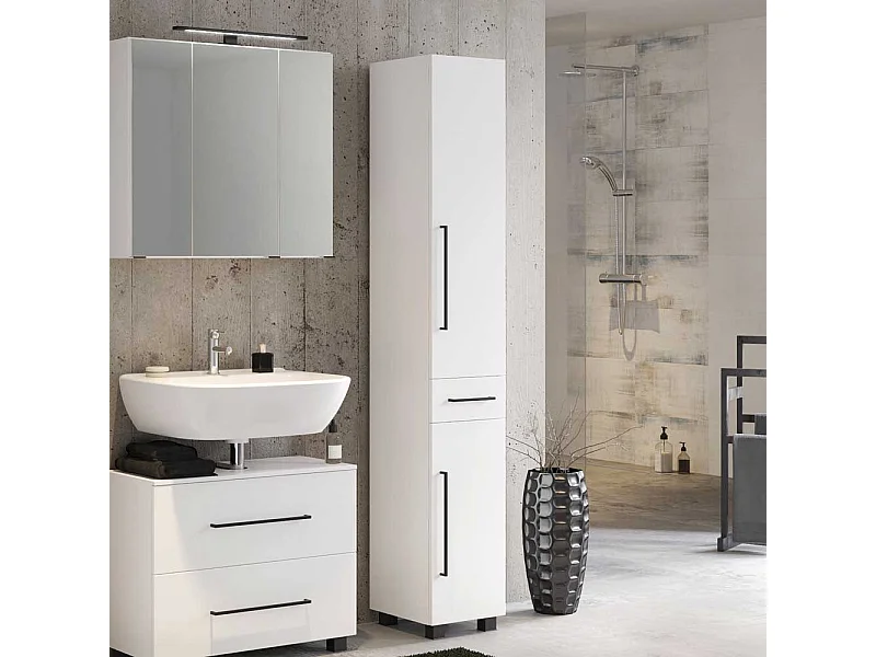 Bad Seitenschrank in Weiß Made in Germany