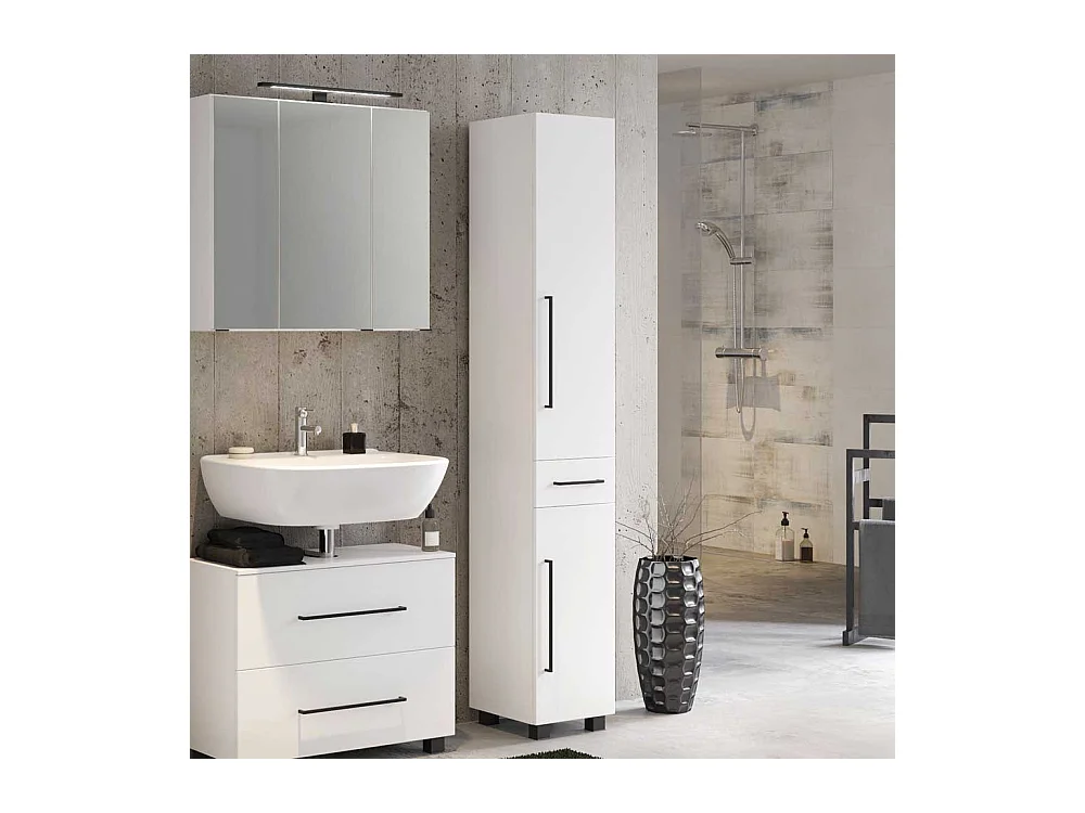 Bad Seitenschrank in Weiß Made in Germany