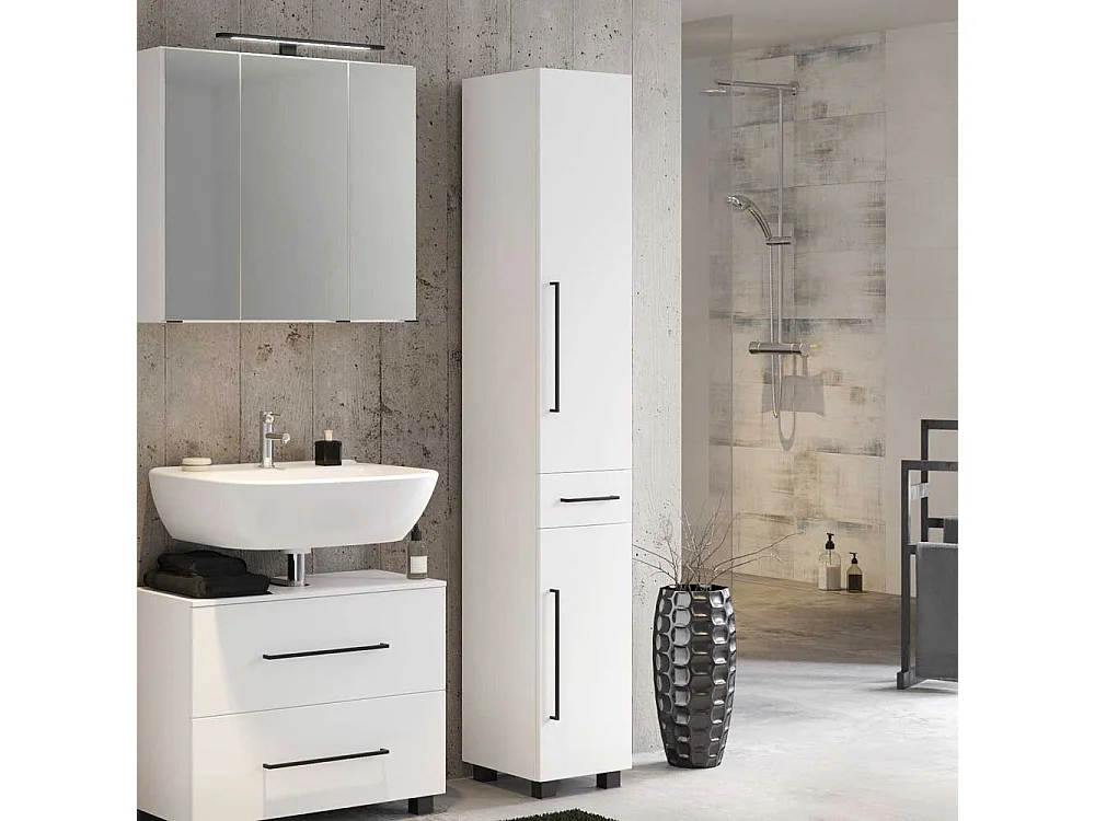 Bad Seitenschrank in Weiß Made in Germany