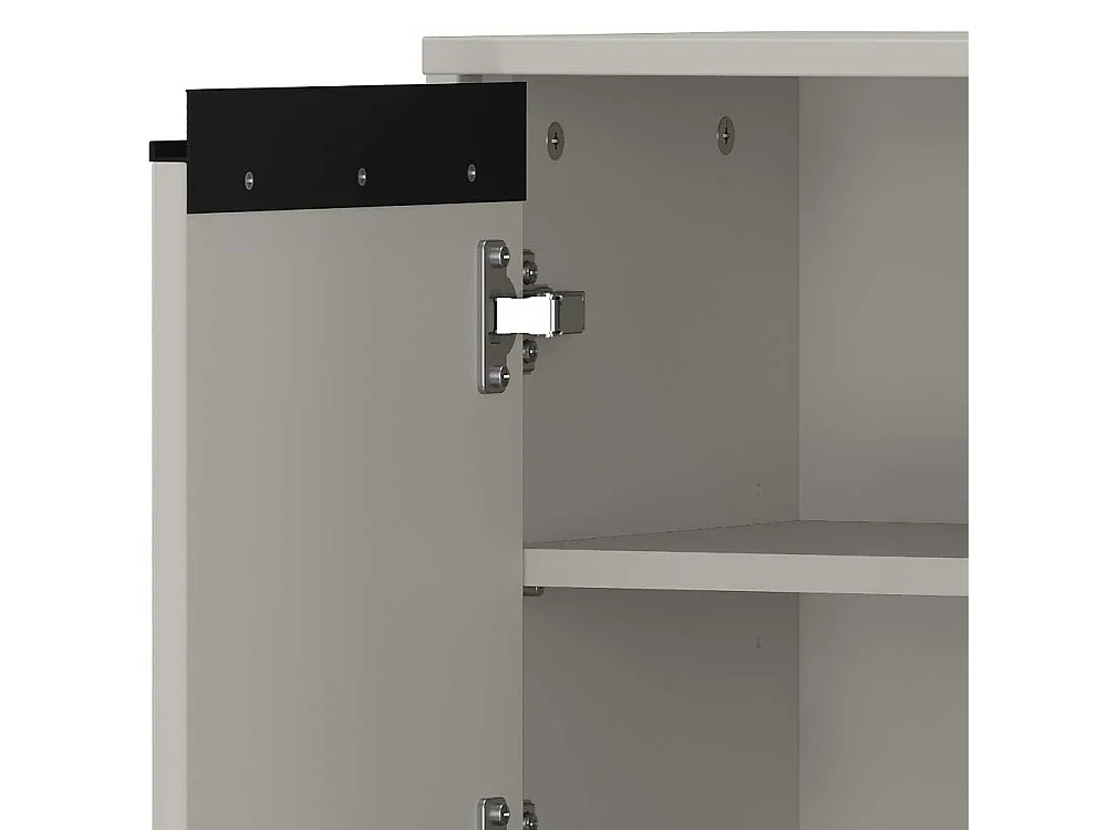 Badschrank Midischrank in Grau 33 cm breit