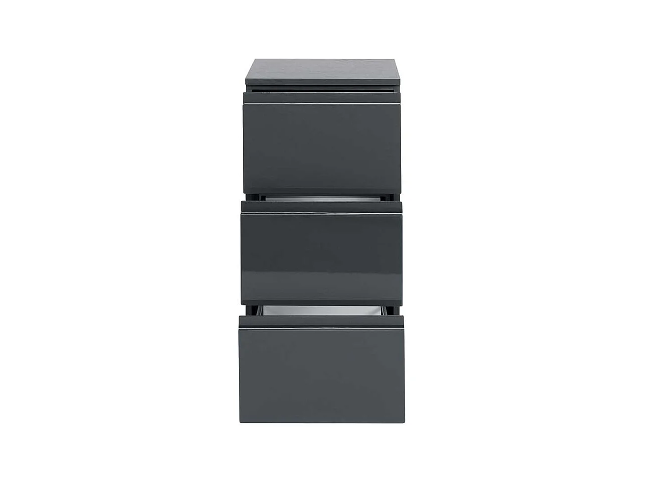 Bad Unterschrank in Hochglanz Anthrazit hängend