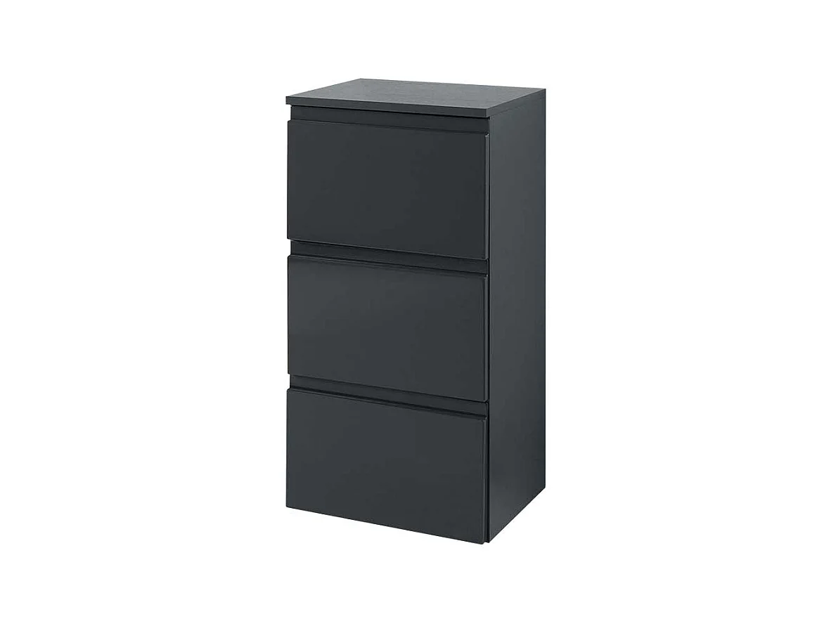 Bad Unterschrank in Hochglanz Anthrazit hängend