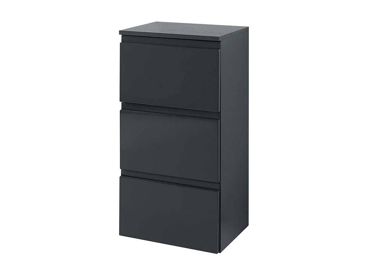 Bad Unterschrank in Hochglanz Anthrazit hängend