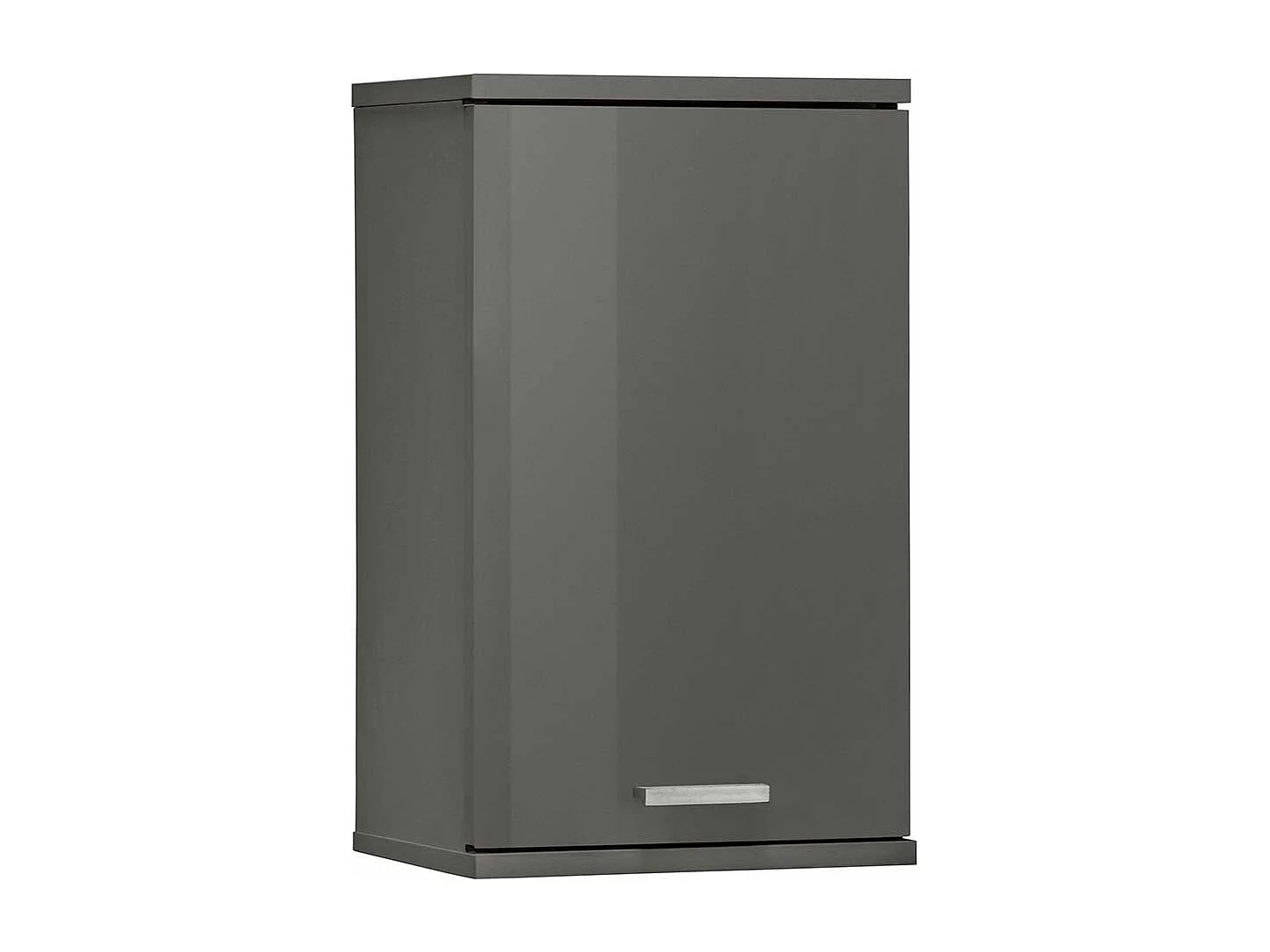Badezimmer Hängeschrank in Grau Hochglanz 30 cm breit