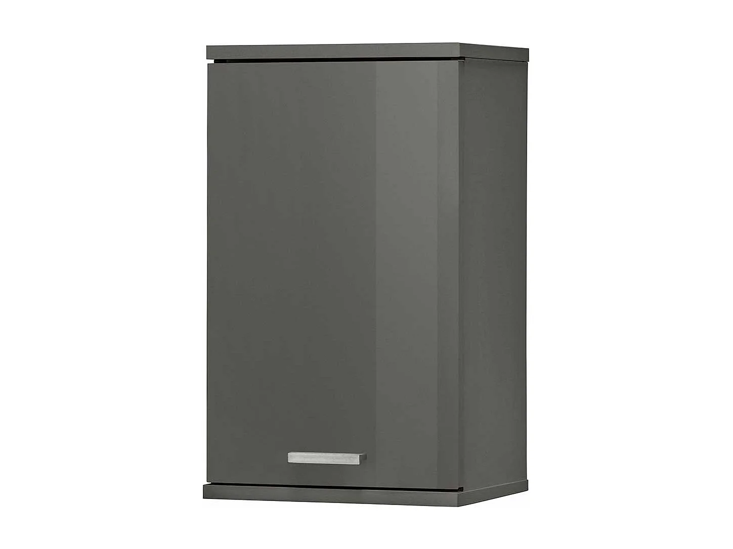 Badezimmer Hängeschrank in Grau Hochglanz 30 cm breit