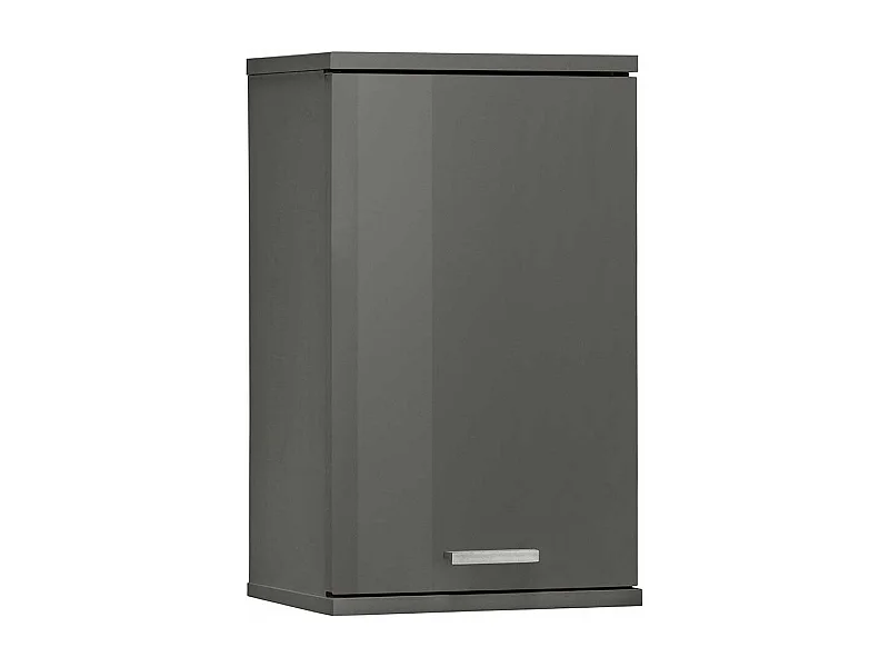 Badezimmer Hängeschrank in Grau Hochglanz 30 cm breit