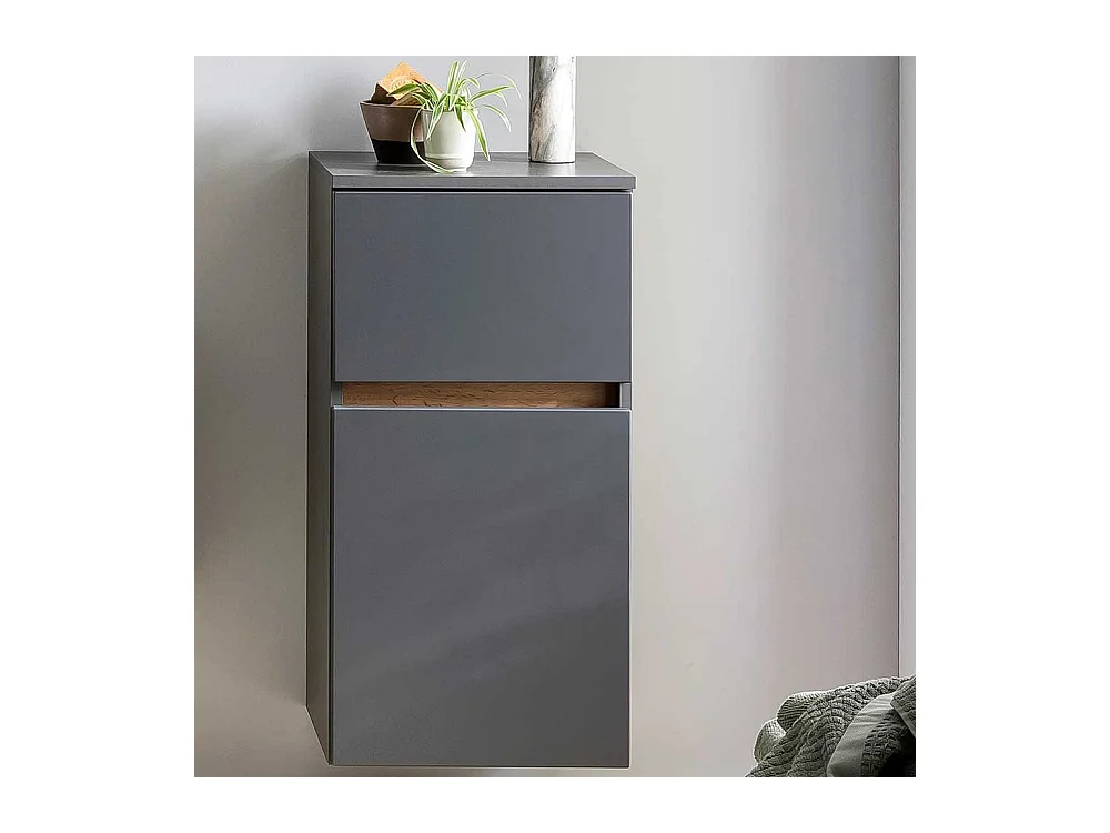 Bad Unterschrank in Dunkelgrau Wildeiche Holzoptik