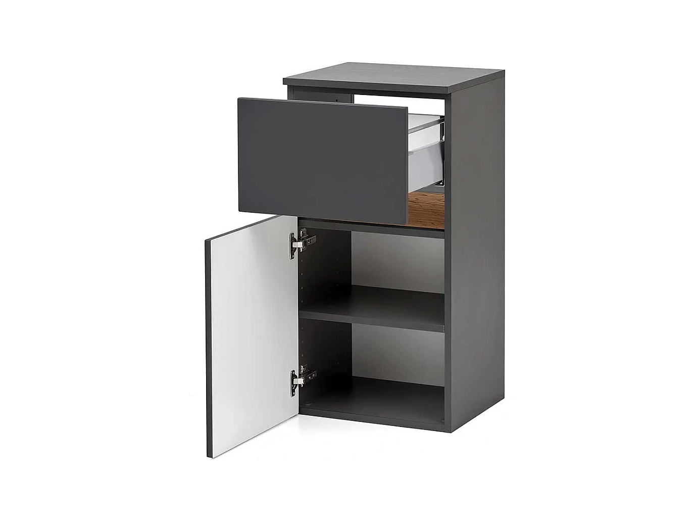 Bad Unterschrank in Dunkelgrau Wildeiche Holzoptik