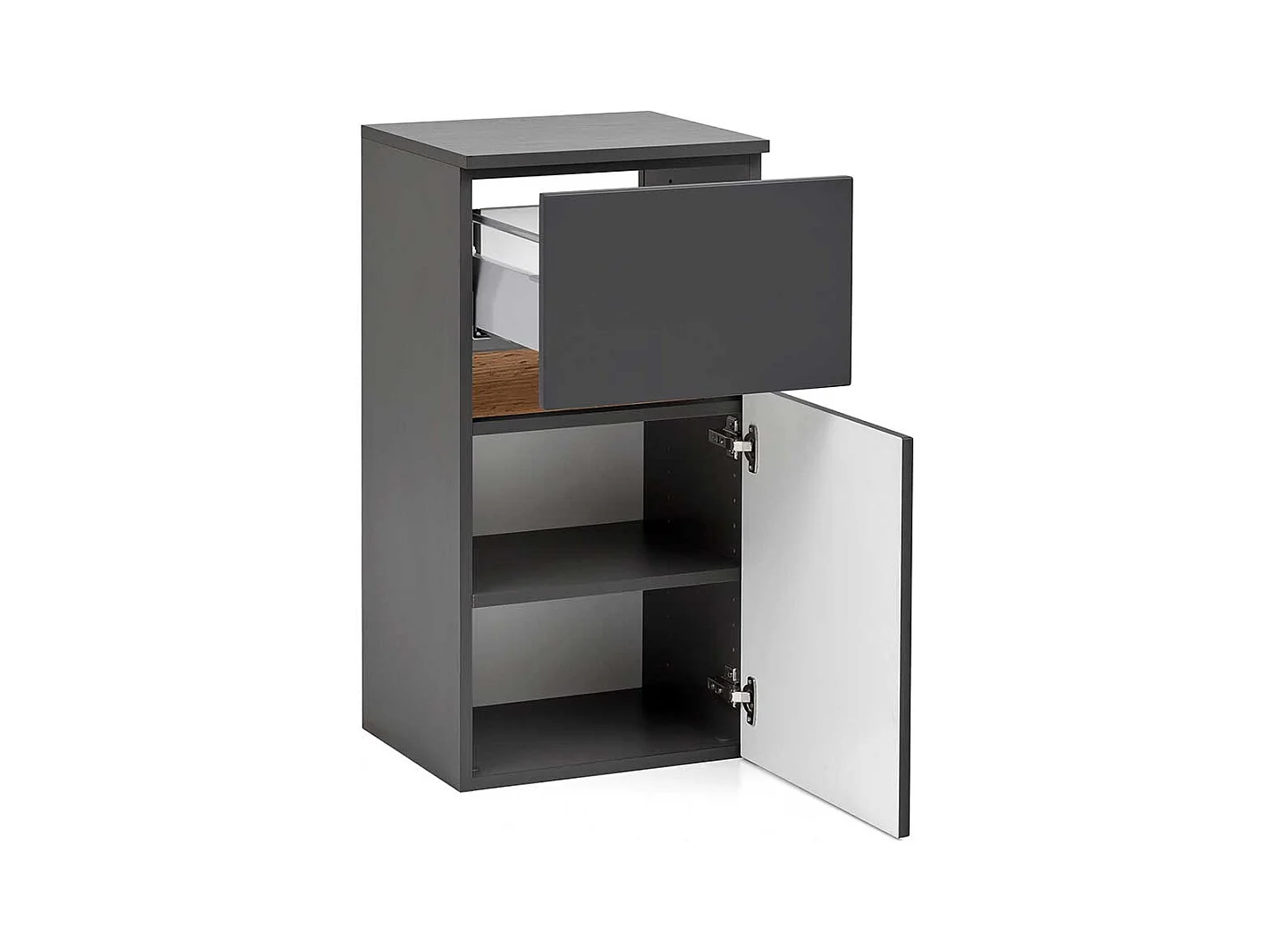 Bad Unterschrank in Dunkelgrau Wildeiche Holzoptik