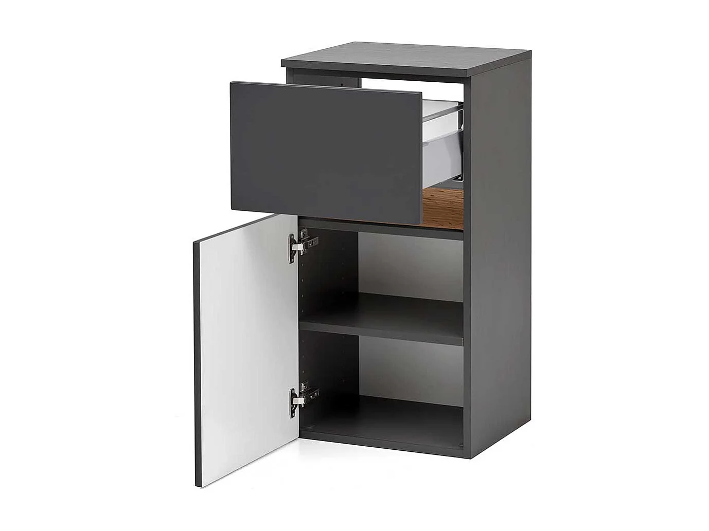 Bad Unterschrank in Dunkelgrau Wildeiche Holzoptik