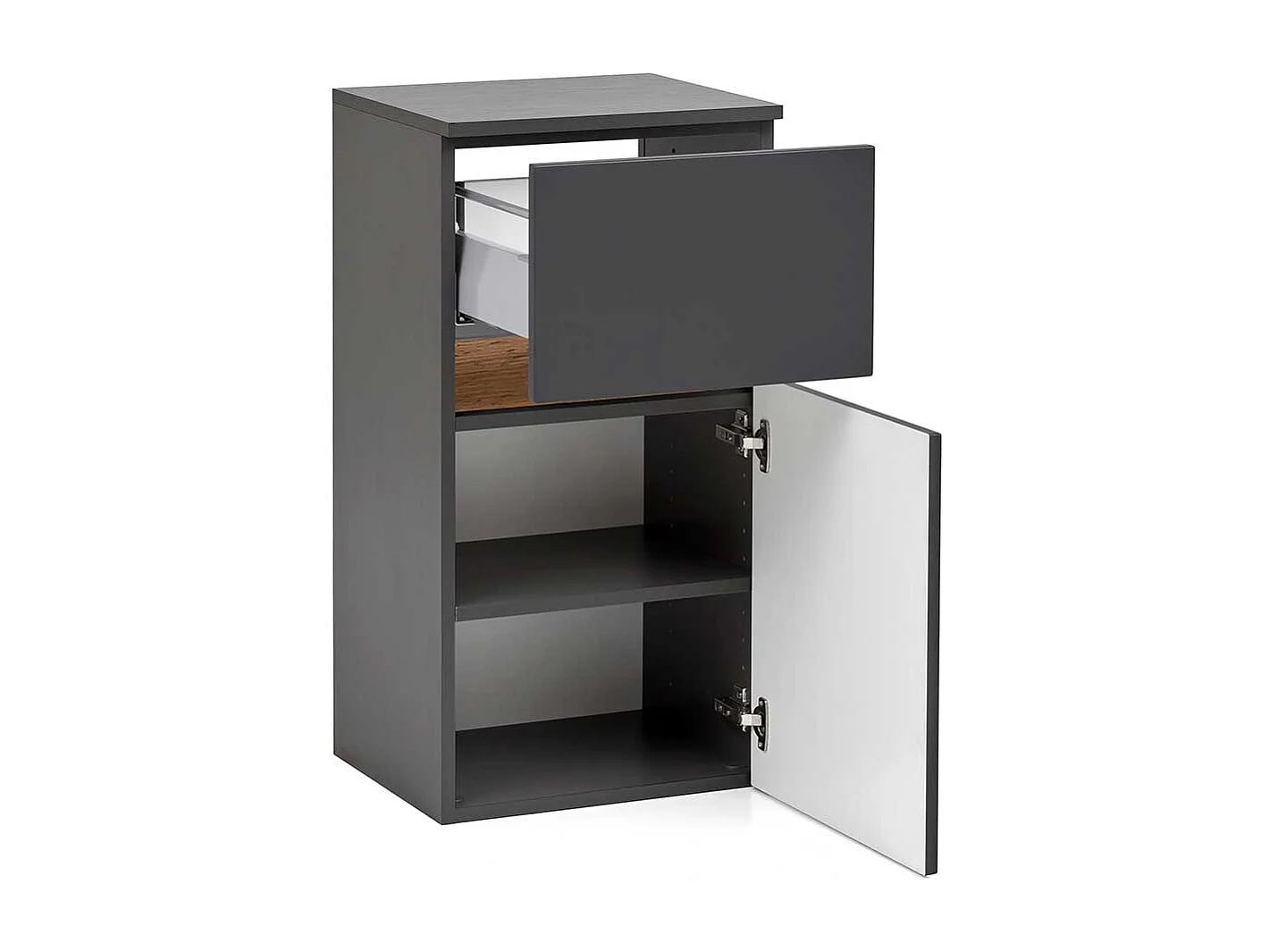 Bad Unterschrank in Dunkelgrau Wildeiche Holzoptik