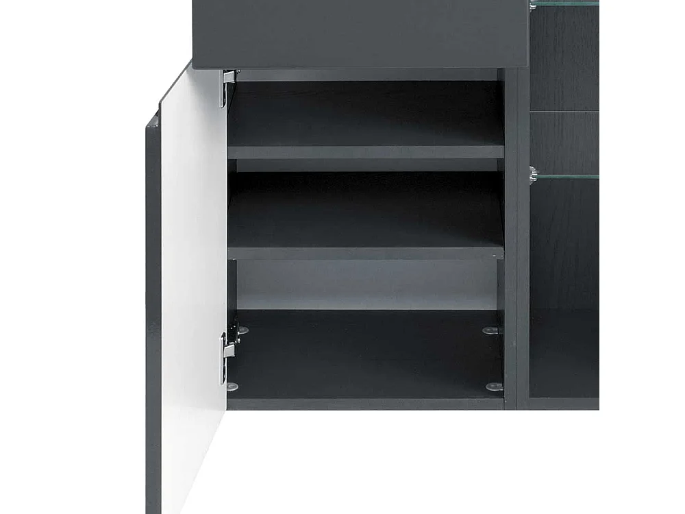 Badschrank in Anthrazit Hochglanz hängend