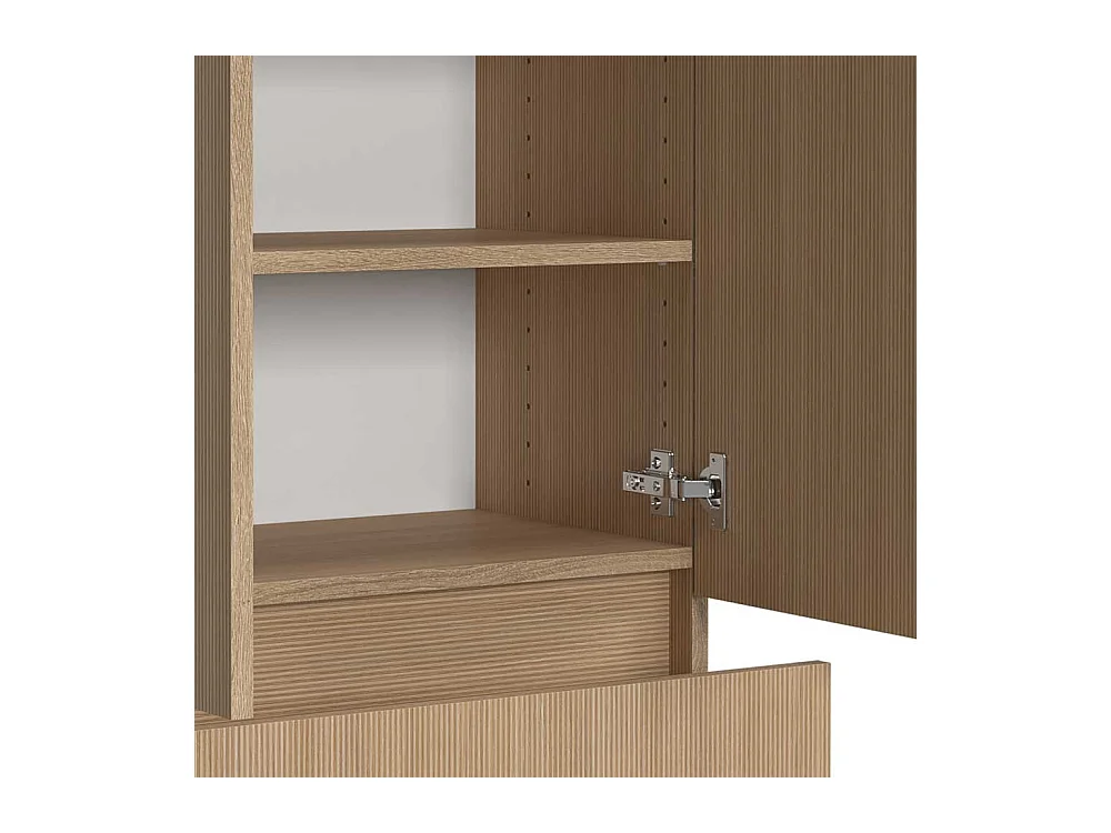 Midischrank Badezimmer Midischrank mit Drehtüren und Metallauszug