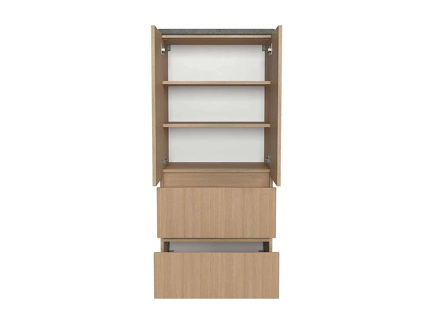 Midischrank Badezimmer Midischrank mit Drehtüren und Metallauszug