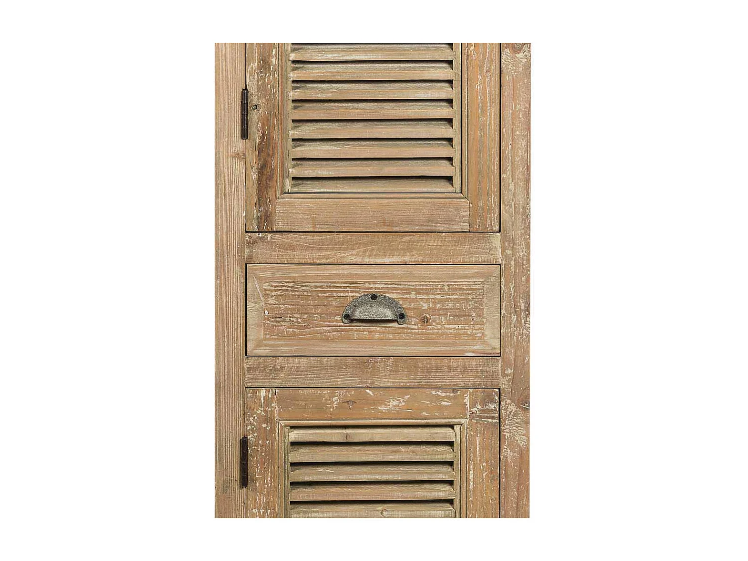 Bad Hochschrank aus Kiefer Lamellen Optik 50 cm breit