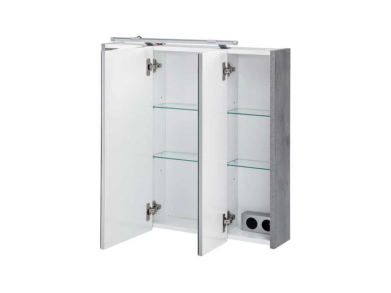 Bad Spiegelschrank in hell Grau 3-türig