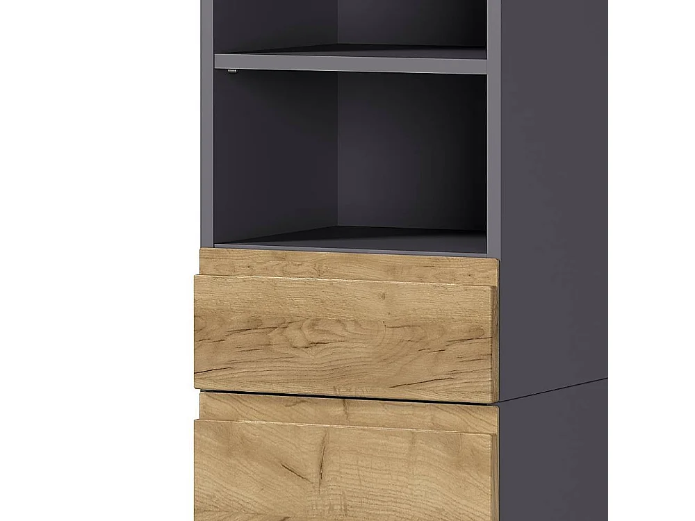 Hochschrank Badschrank mit offenen Fächern und einer Schublade