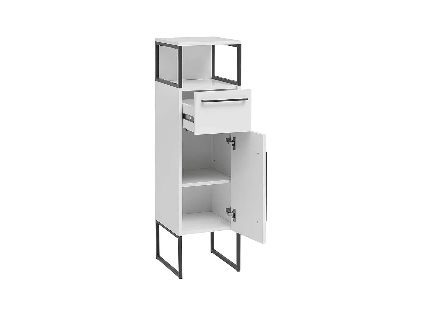 Badhochschrank in Weiß und Anthrazit Made in Germany