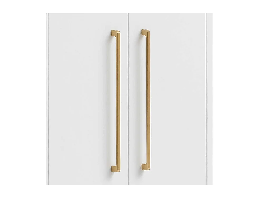 Badezimmerhochschrank in Weiß und Goldfarben 5 Fächern