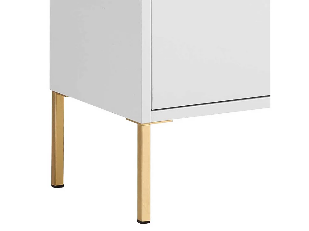 Badezimmerhochschrank in Weiß und Goldfarben 5 Fächern