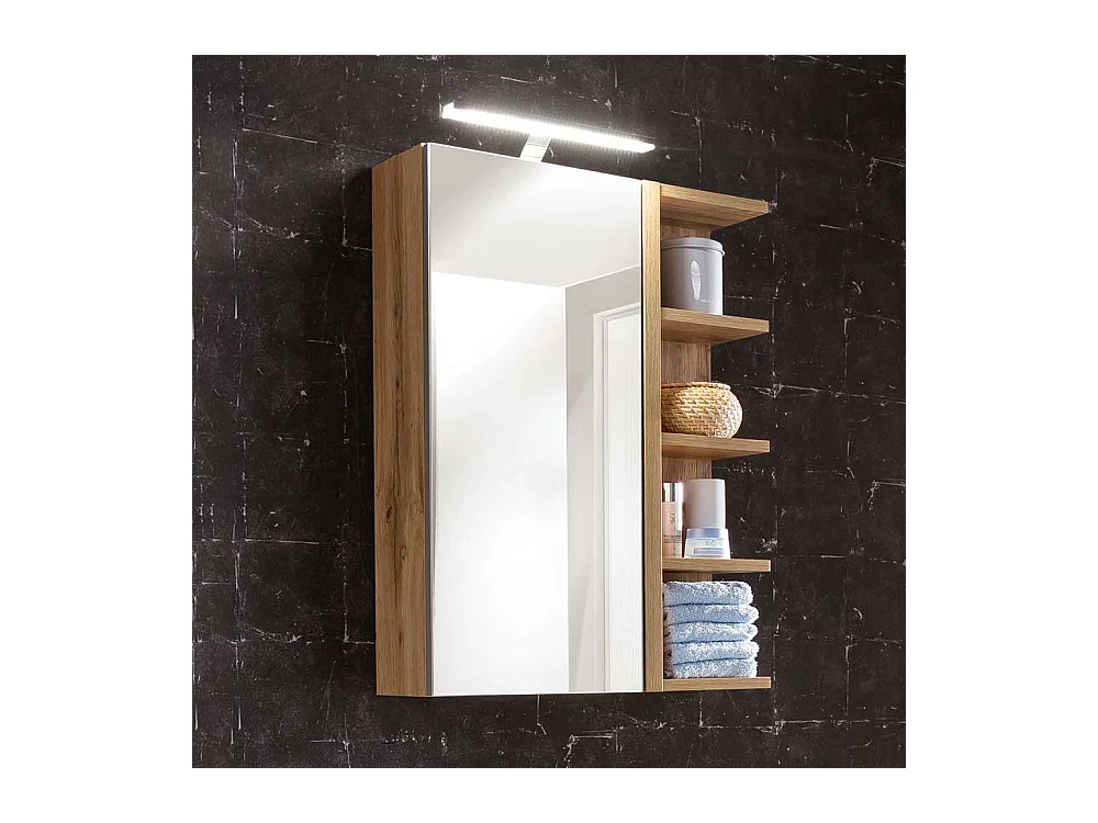 Bad Spiegelschrank mit seitlichem Regal Wildeichefarben