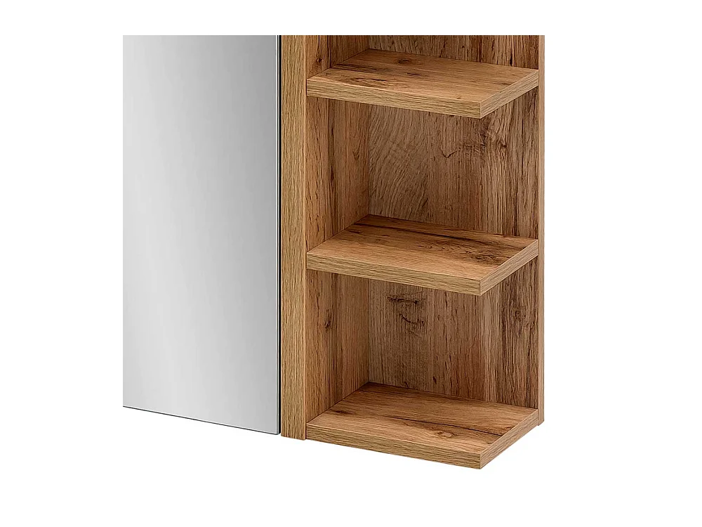 Bad Spiegelschrank mit seitlichem Regal Wildeichefarben