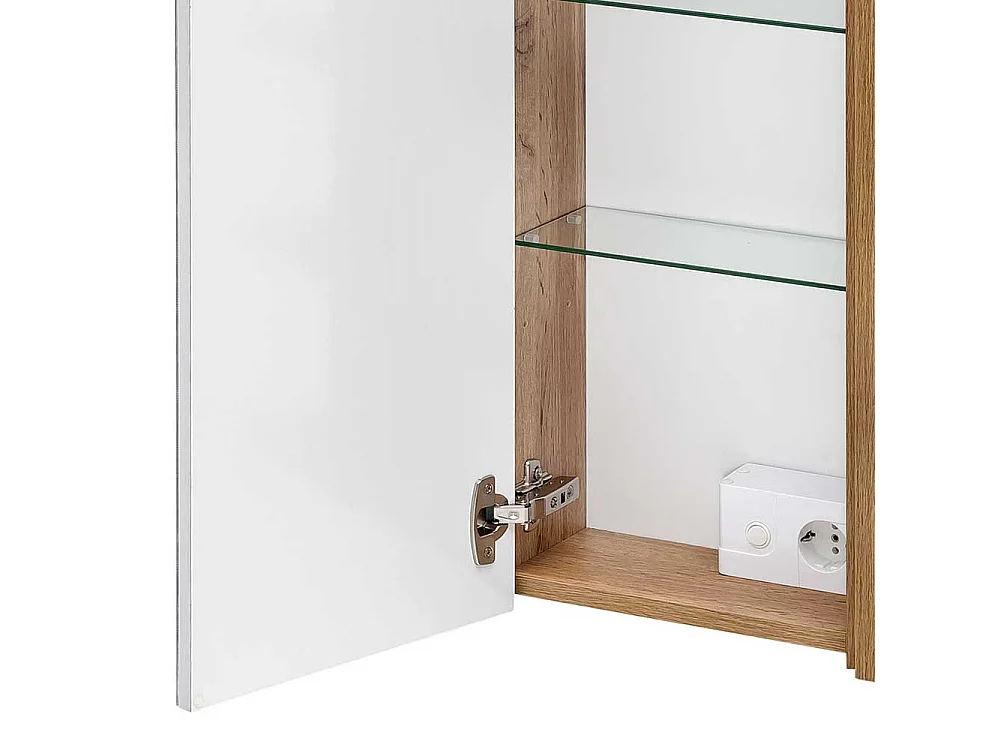 Bad Spiegelschrank mit seitlichem Regal Wildeichefarben