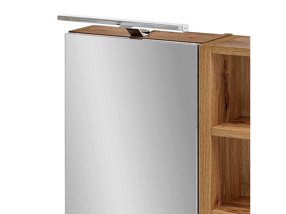 Bad Spiegelschrank mit seitlichem Regal Wildeichefarben