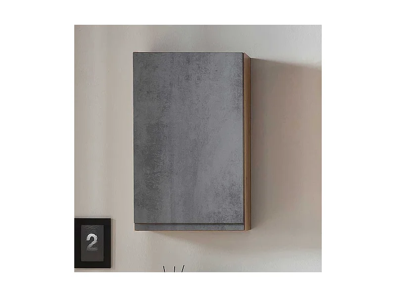 Hängeschrank in Wildeichefarben und Beton Grau Badmöbel