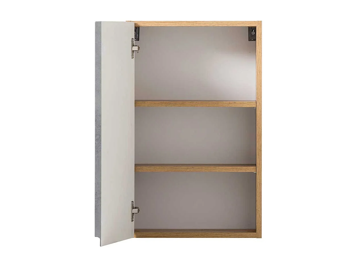 Hängeschrank in Wildeichefarben und Beton Grau Badmöbel