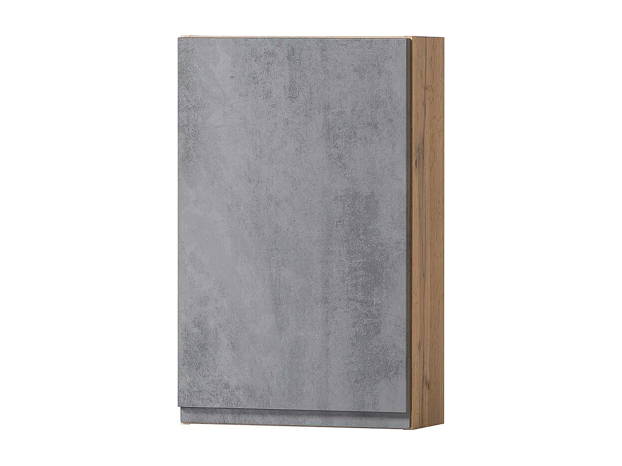 Hängeschrank in Wildeichefarben und Beton Grau Badmöbel