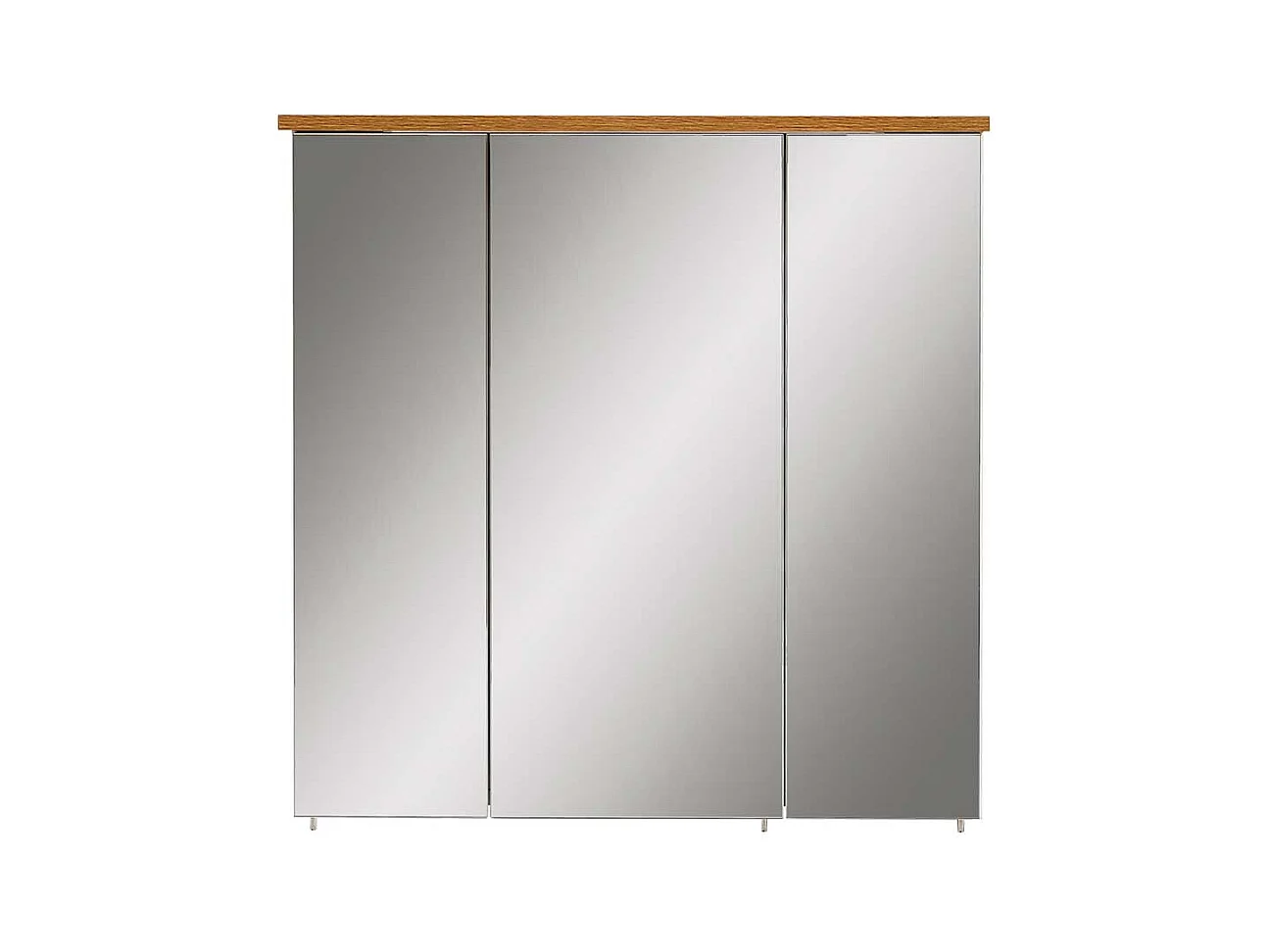 Badezimmer Spiegelschrank in Platingrau und Eichefarben LED Beleuchtung