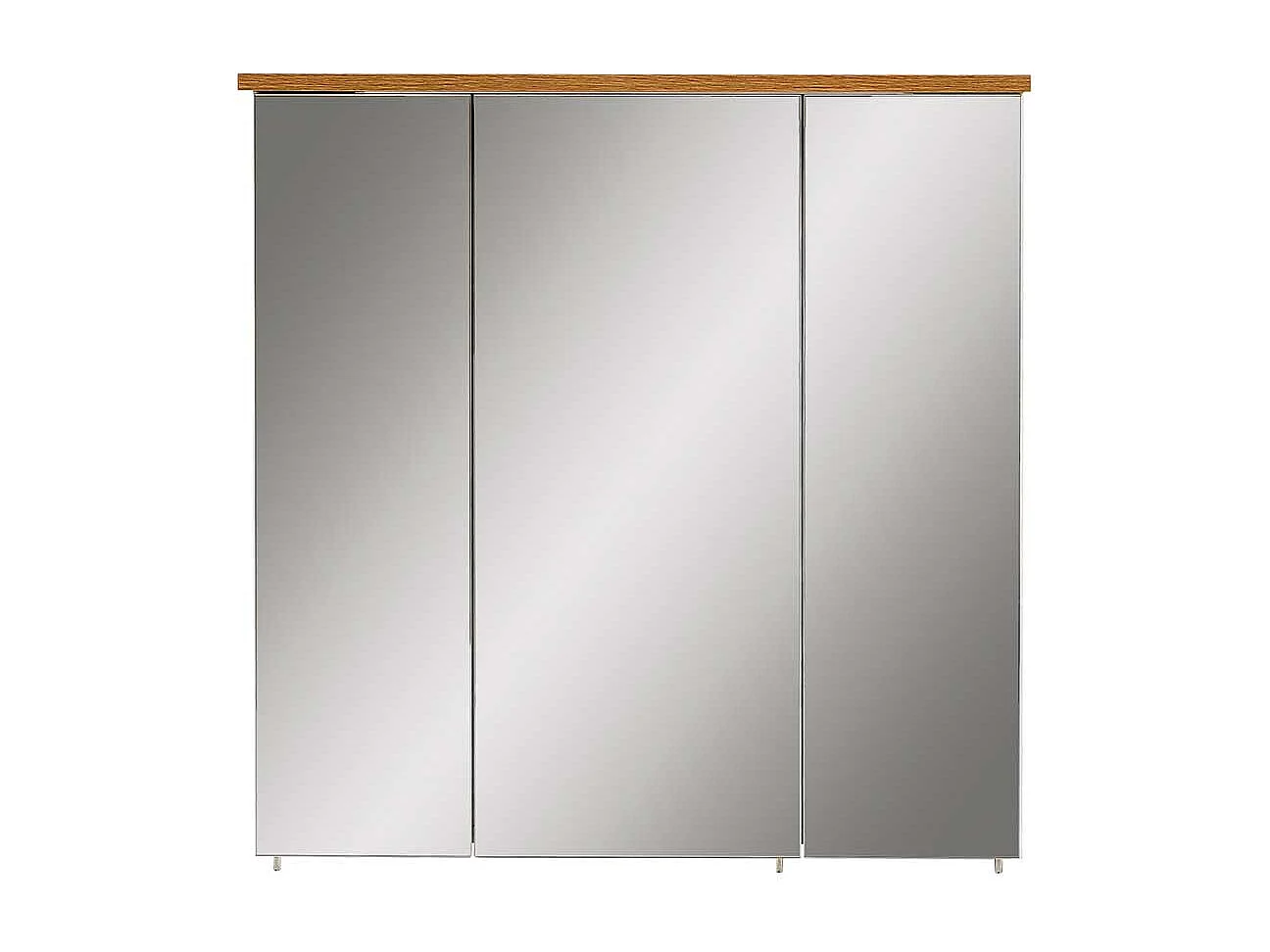 Badezimmer Spiegelschrank in Platingrau und Eichefarben LED Beleuchtung