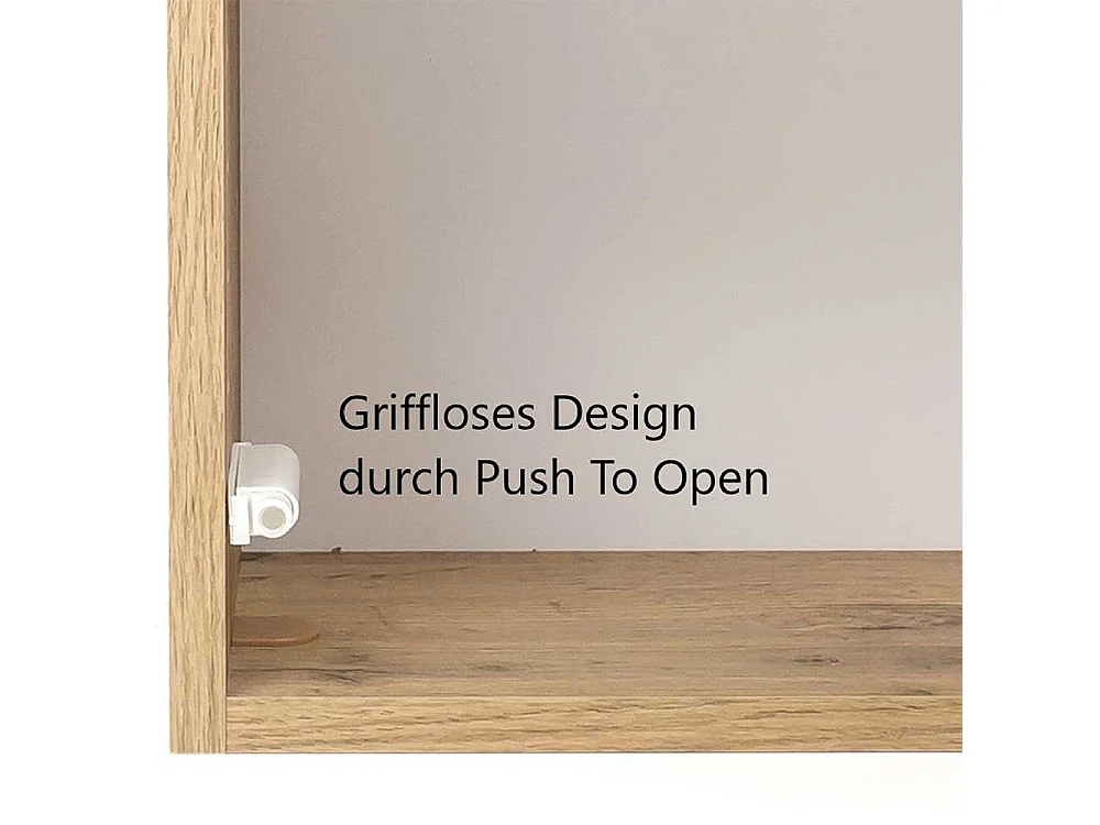 Badezimmer Hängeschrank in Weiß und Wildeiche Optik 40 cm breit