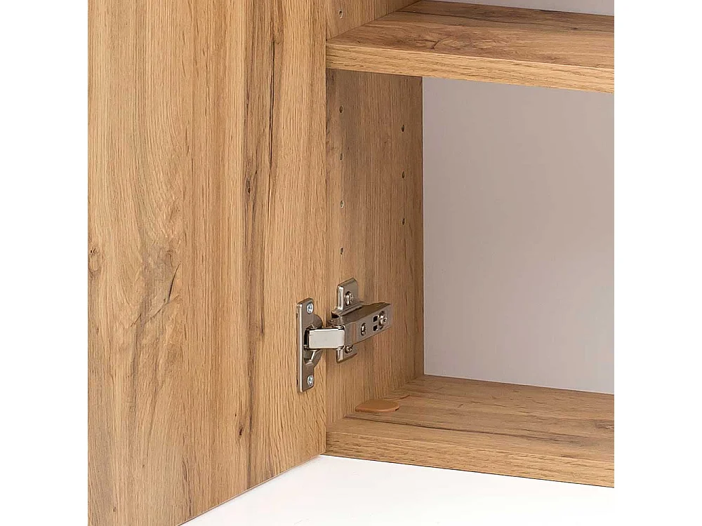Badezimmer Hängeschrank in Weiß und Wildeiche Optik 40 cm breit