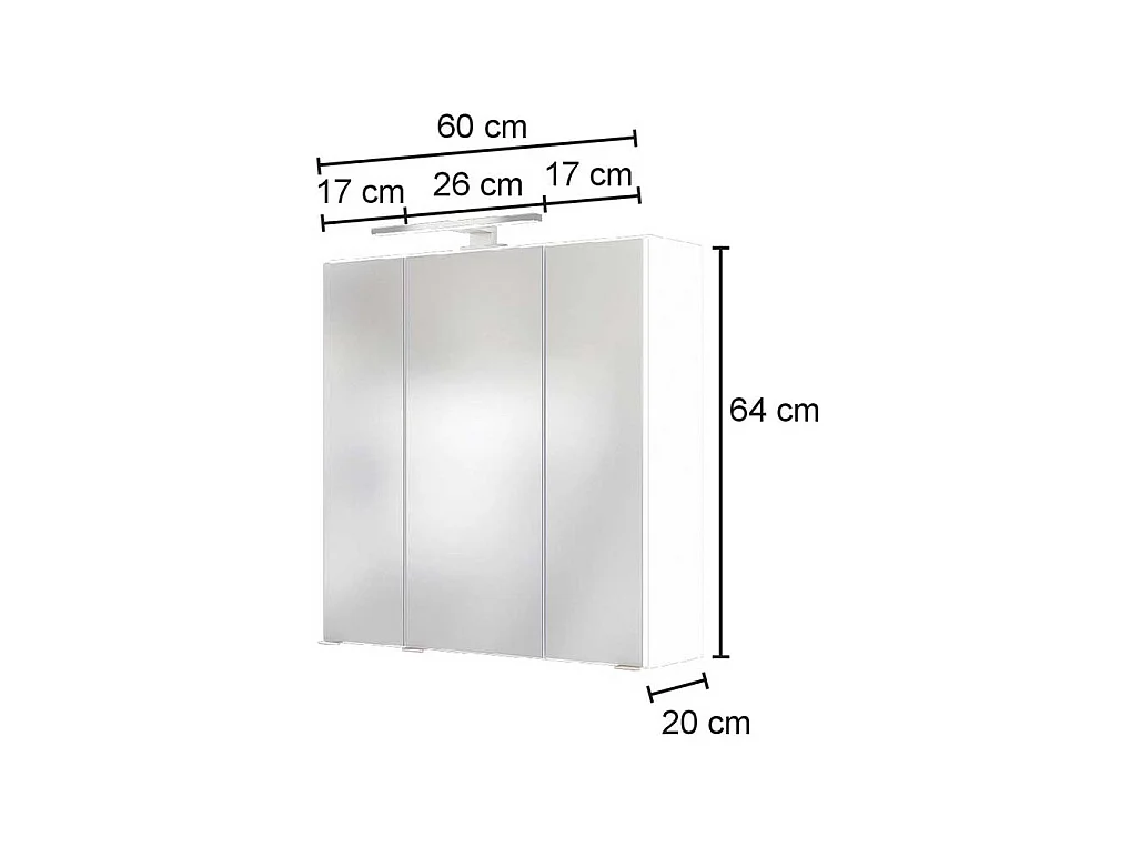 Bad Spiegelschrank in Anthrazit 3-türig