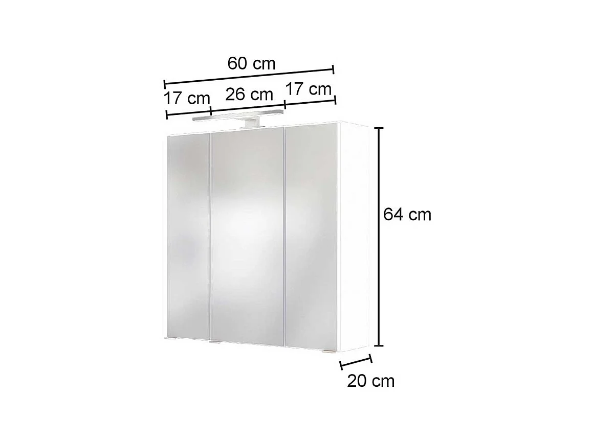Bad Spiegelschrank in Anthrazit 3-türig
