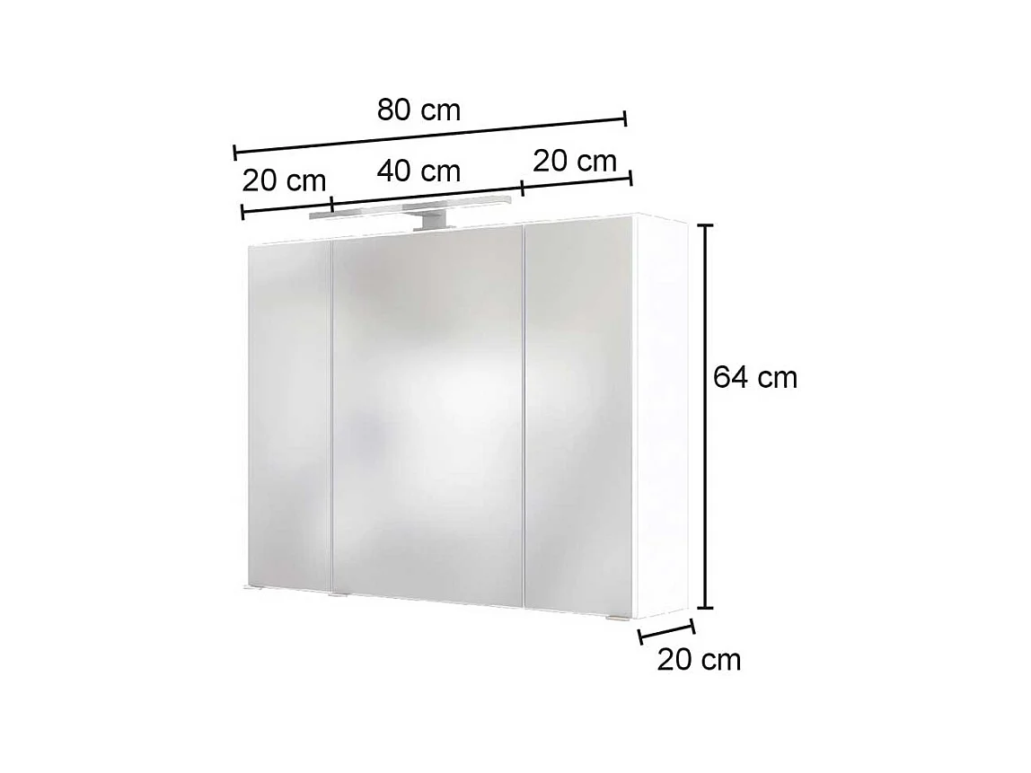Bad Spiegelschrank in Anthrazit 3-türig