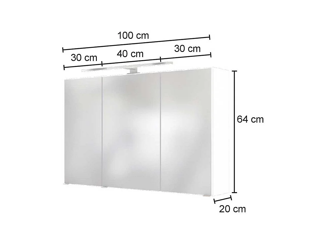 Bad Spiegelschrank in Anthrazit 3-türig