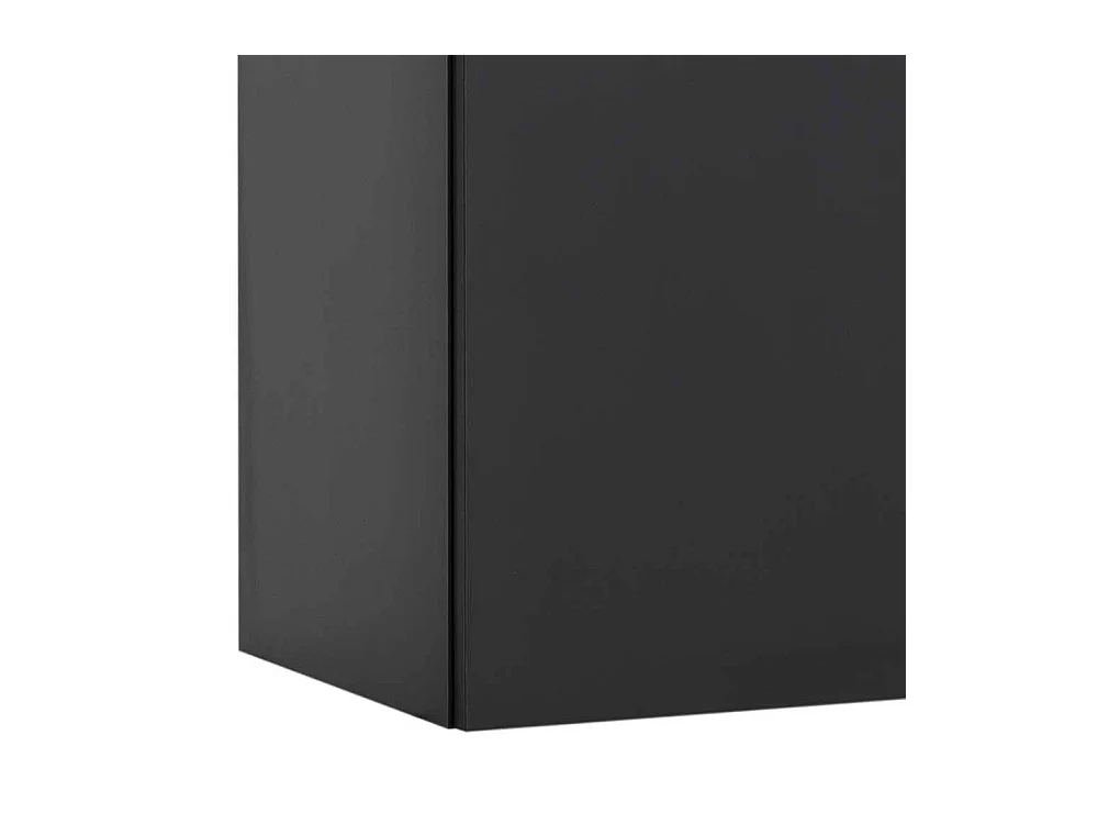 Badezimmer Hängeschrank in Schwarz mit Metallgriffen