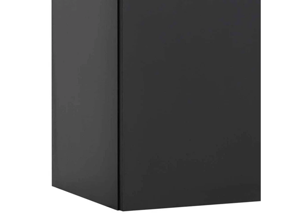 Badezimmer Hängeschrank in Schwarz mit Metallgriffen