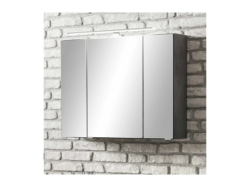 Badezimmerspiegelschrank in Dunkelgrau 3 türig