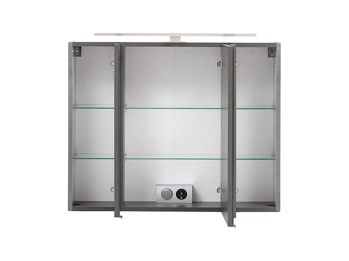 Badezimmerspiegelschrank in Dunkelgrau 3 türig