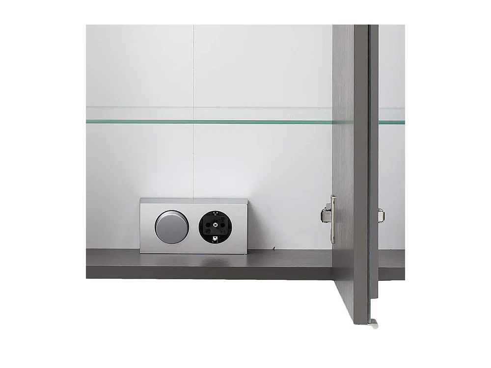 Badezimmerspiegelschrank in Dunkelgrau 3 türig