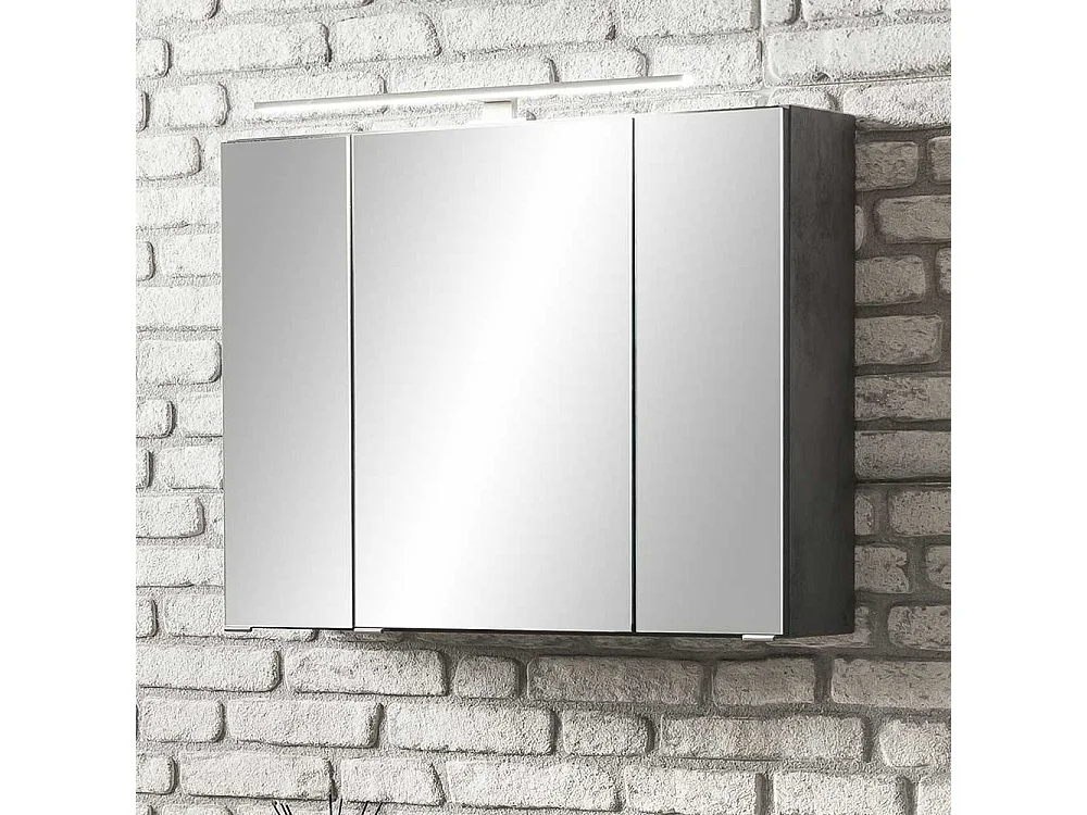Badezimmerspiegelschrank in Dunkelgrau 3 türig