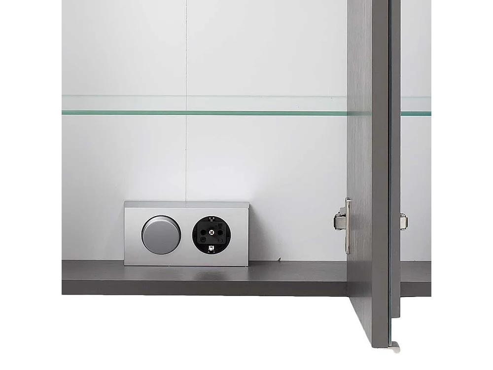 Badezimmerspiegelschrank in Dunkelgrau 3 türig