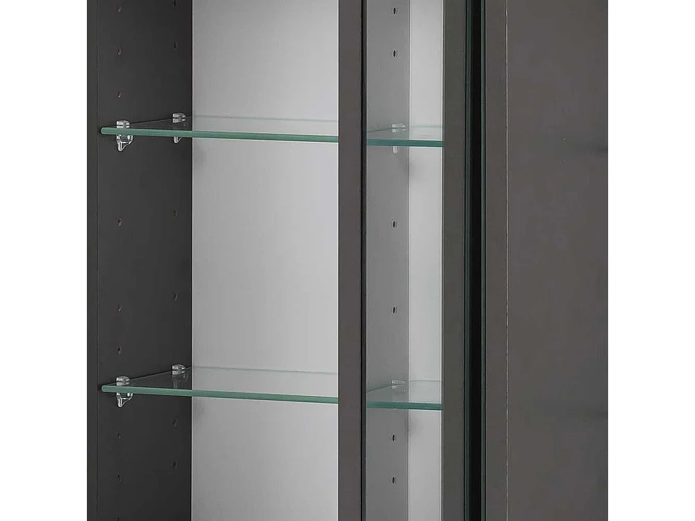 Badezimmerspiegelschrank in Dunkelgrau 3 türig