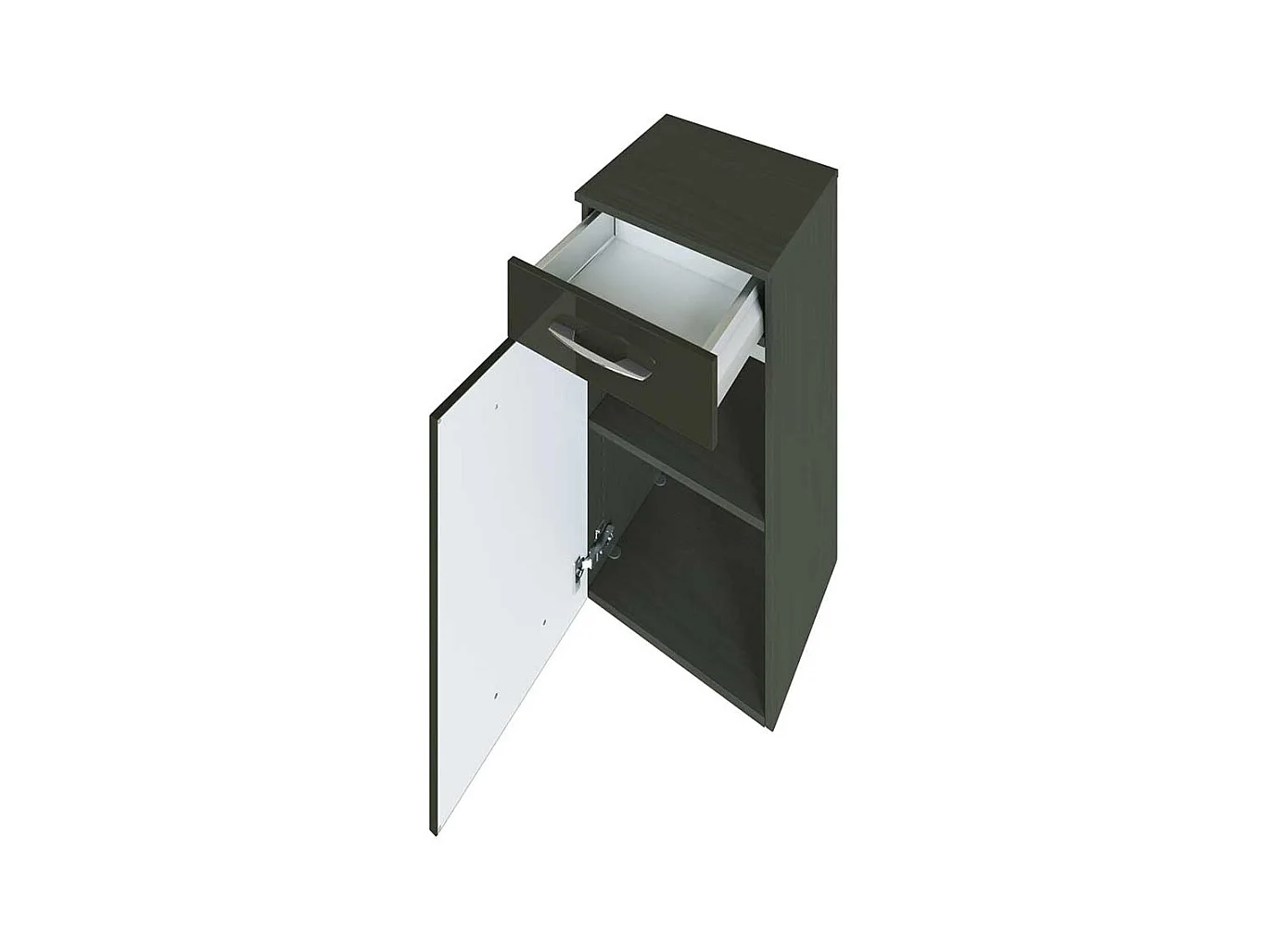 Badezimmer Unterschrank in Dunkelgrau Hochglanz 40 cm breit