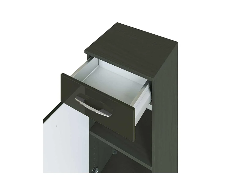 Badezimmer Unterschrank in Dunkelgrau Hochglanz 40 cm breit