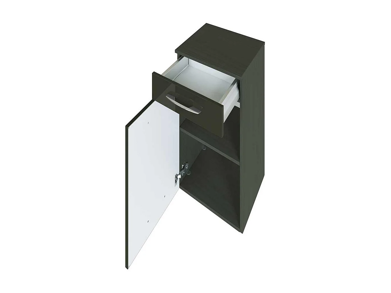 Badezimmer Unterschrank in Dunkelgrau Hochglanz 40 cm breit